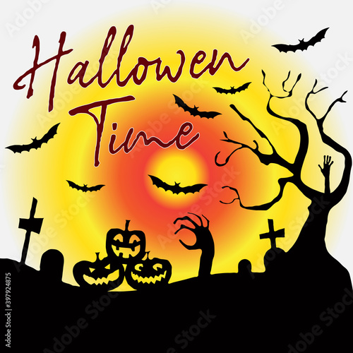 Horor hellowen time vector
