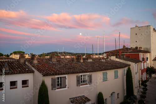 View on houses, roofs, canals and boats in Port Grimaud, Var, Provence, France © barmalini