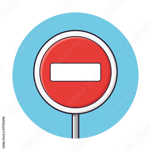 No entry traffic sign icon