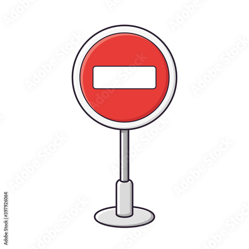 No entry traffic sign isolated