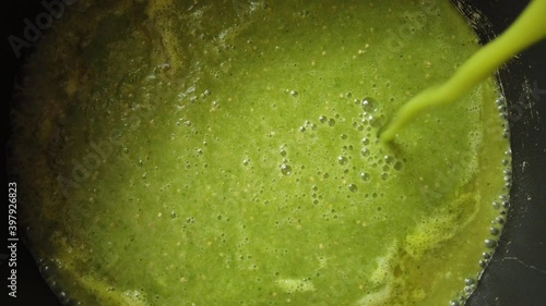 Mexican green sauce at the kitchen