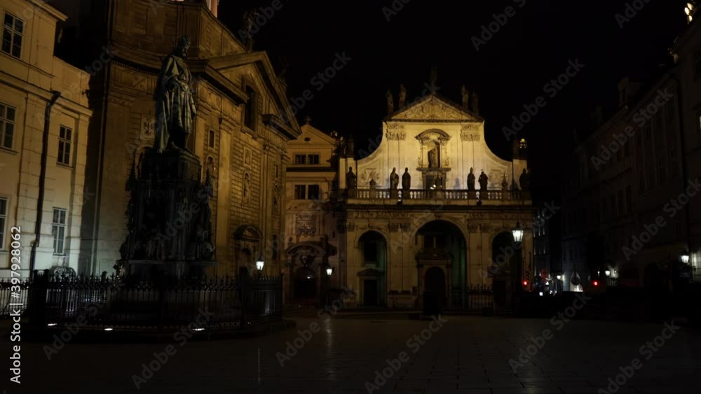 old monument and statue of Charles 4 from 1830 and Prague architecture in the city center at night
old monument and statue of Charles 4 from 1830 and Prague architecture in the city center at night