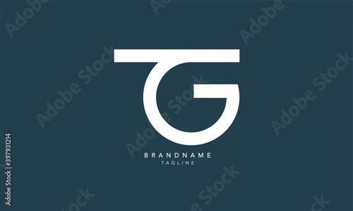 Alphabet letters Initials Monogram logo TG, GT, T and G