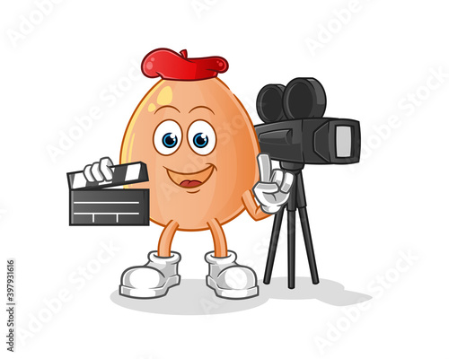  egg director mascot. cartoon vector