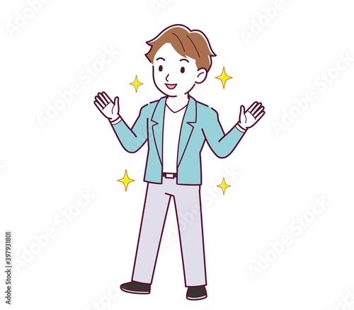Young and naughty brown-haired man