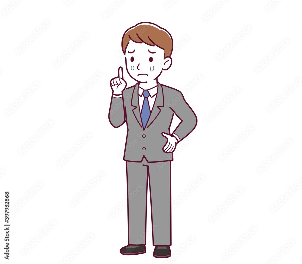 Young male employee in a gray suit Young male employee in a gray suit