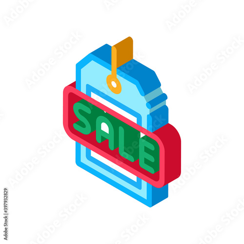 label sale color icon vector. isometric label sale sign. color isolated symbol illustration