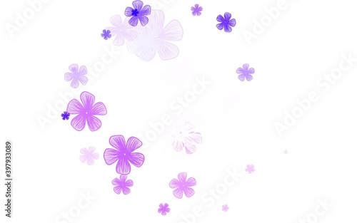 Light Purple, Pink vector abstract background with flowers.