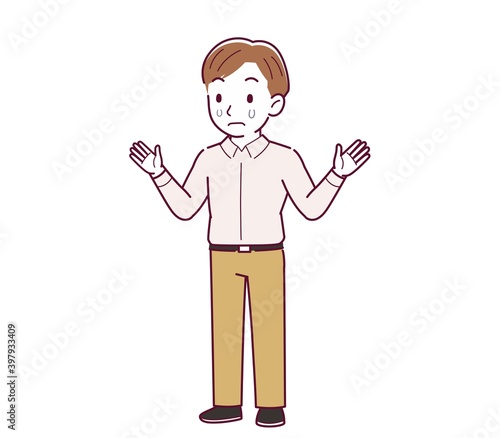 Young man in a pink Y-shirt