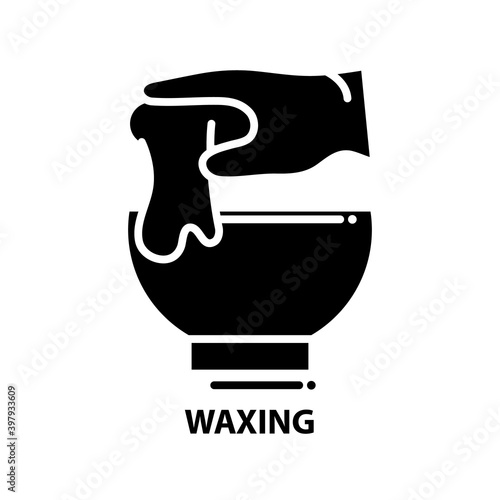 waxing icon, black vector sign with editable strokes, concept illustration