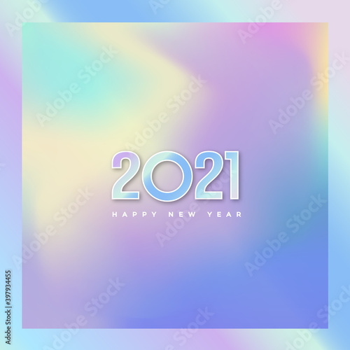 홀로그램2021 해피뉴이어 추상적인 배경