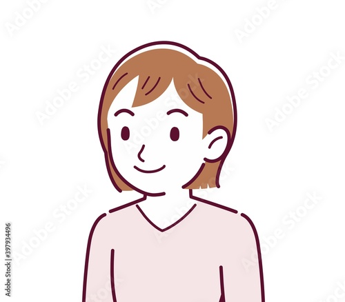 Pretty girl in pink sweater