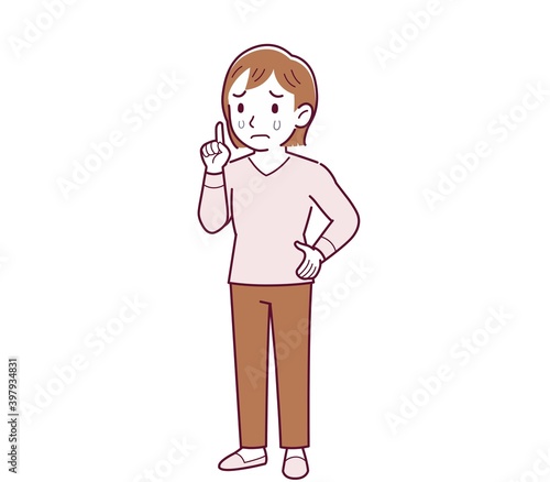 Pretty girl in pink sweater