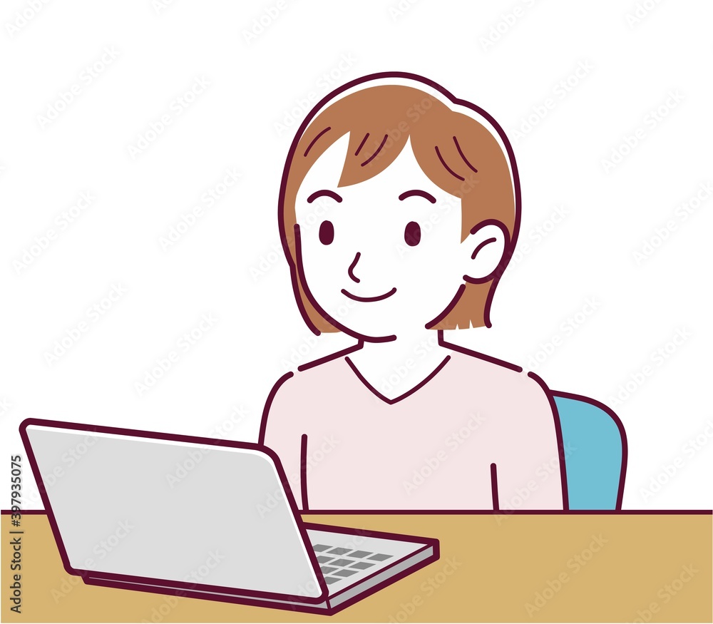 Young woman using a personal computer Young woman using a personal computer