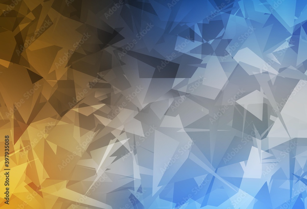 Fototapeta premium Light Blue, Yellow vector background with abstract polygonals.