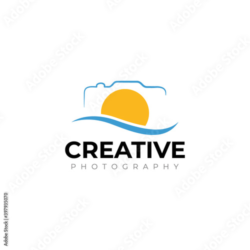 Travel Photography Logo. Landscape Photography Logo design vector inspiration