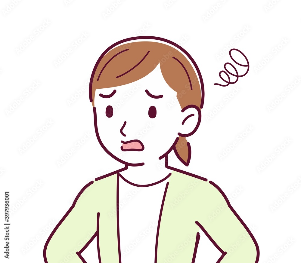Woman in a yellow-green cardigan Woman in a yellow-green cardigan