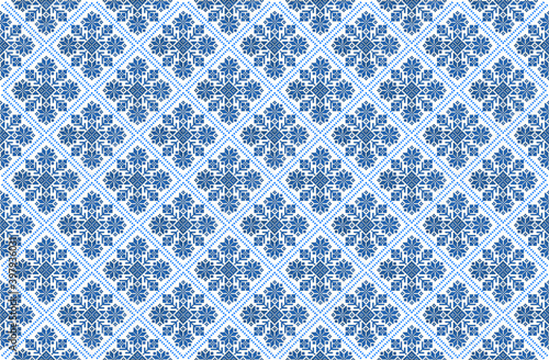 Vector background - seamless scandinavian pattern in blue