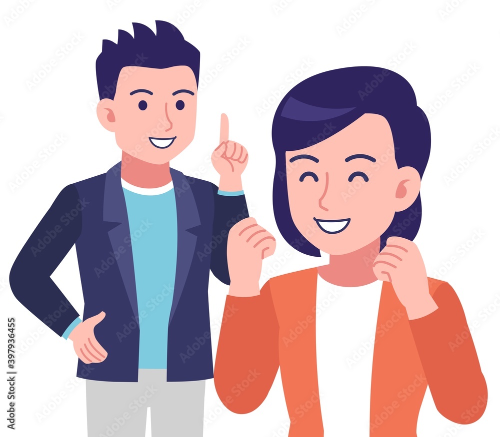 若い二人の男女 若い二人の男女