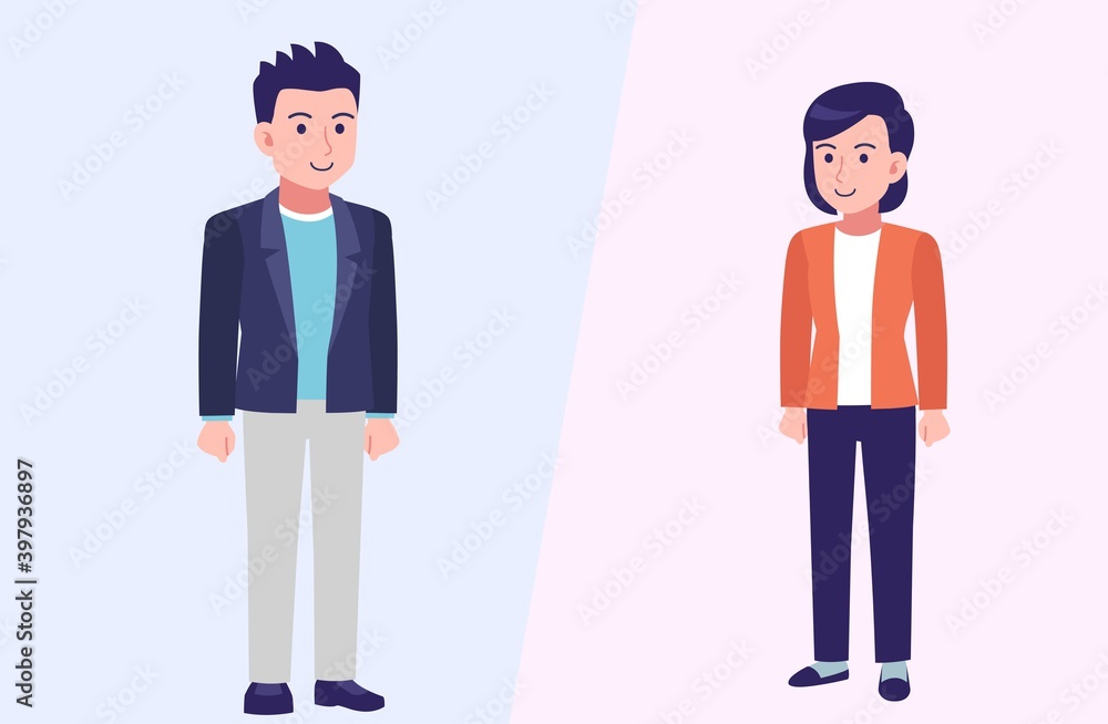 Young and healthy men and women with background Young and healthy men and women with background