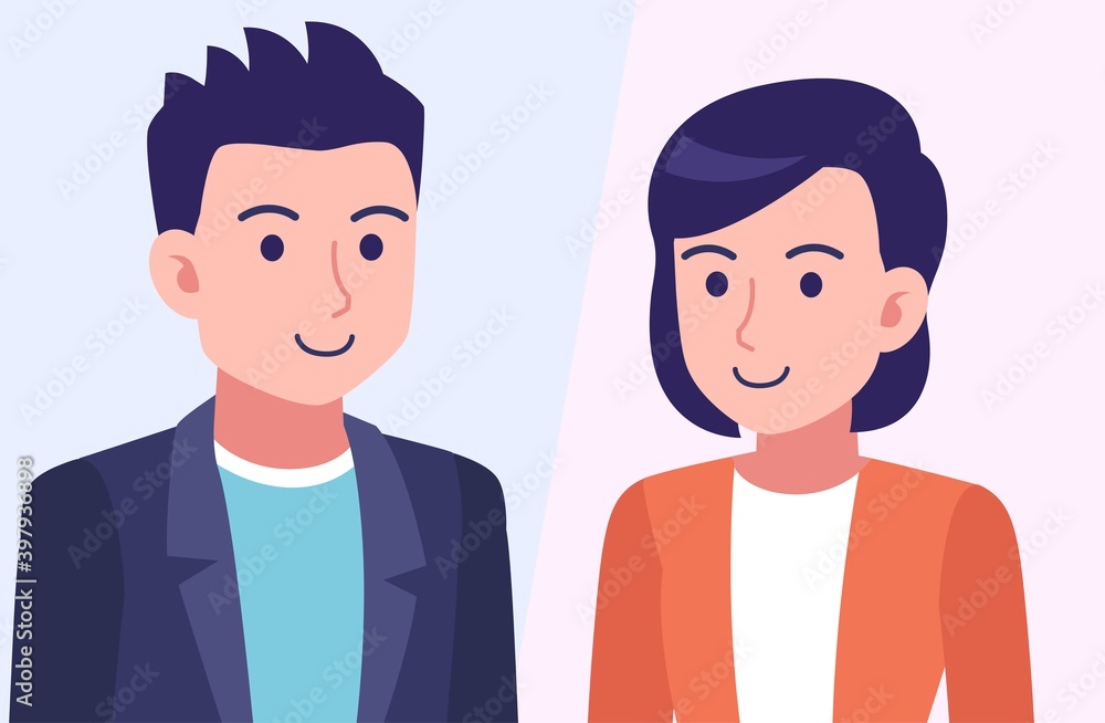 Young and healthy men and women with background Young and healthy men and women with background