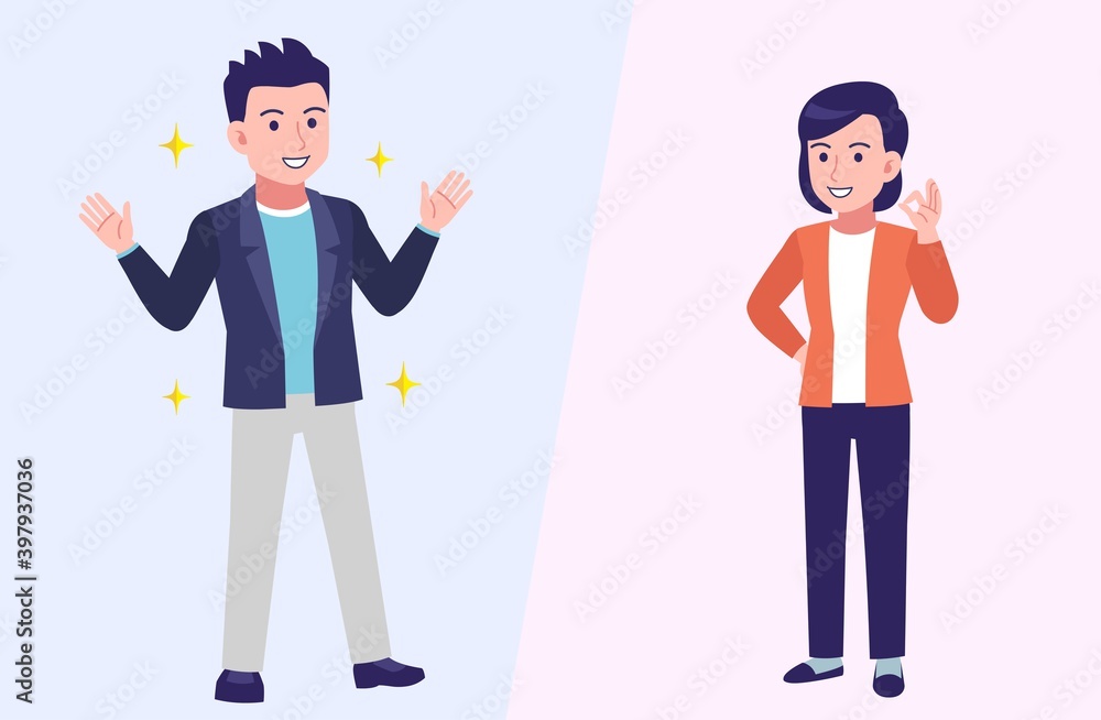 Young and healthy men and women with background Young and healthy men and women with background