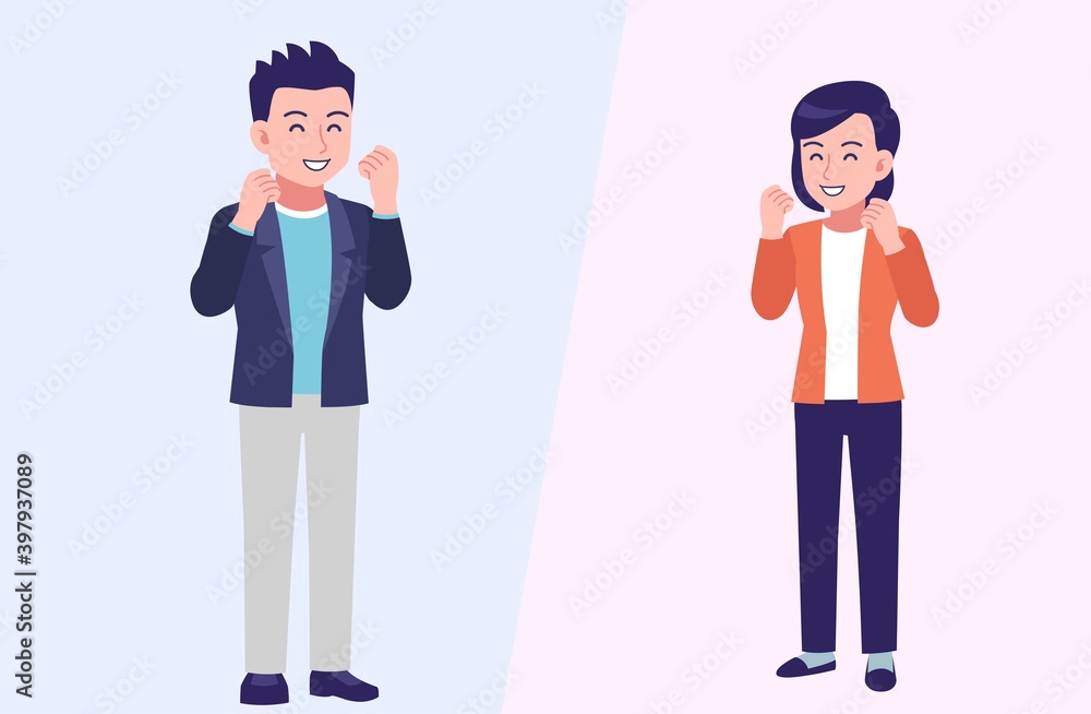 Young and healthy men and women with background Young and healthy men and women with background