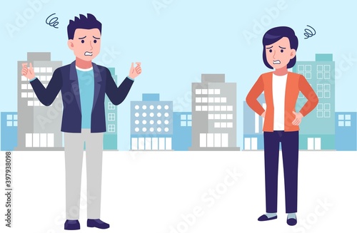 Young and healthy men and women at city