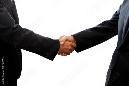 business men shaking hands in agreement