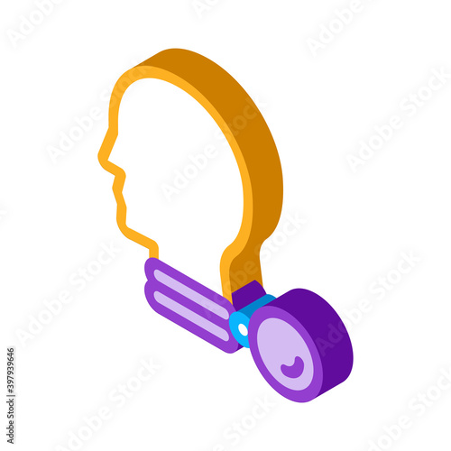 bronchial asthma chronic disease color icon vector. isometric bronchial asthma chronic disease sign. color isolated symbol illustration