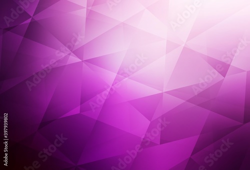 Light Pink vector shining triangular background.