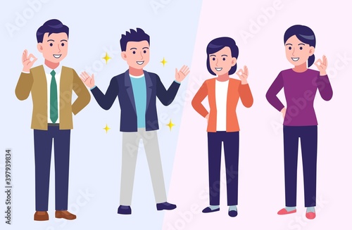 Four young and healthy men and women