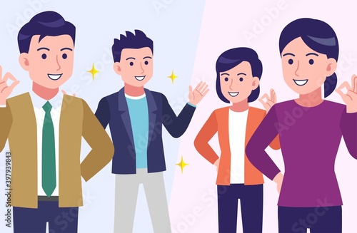 Four young and healthy men and women