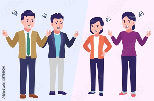 Four young and healthy men and women