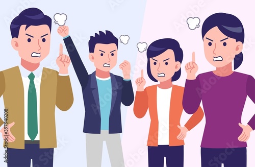 Four young and healthy men and women