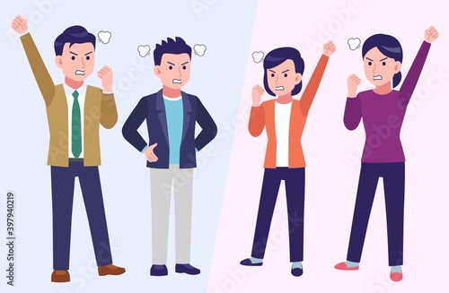 Four young and healthy men and women