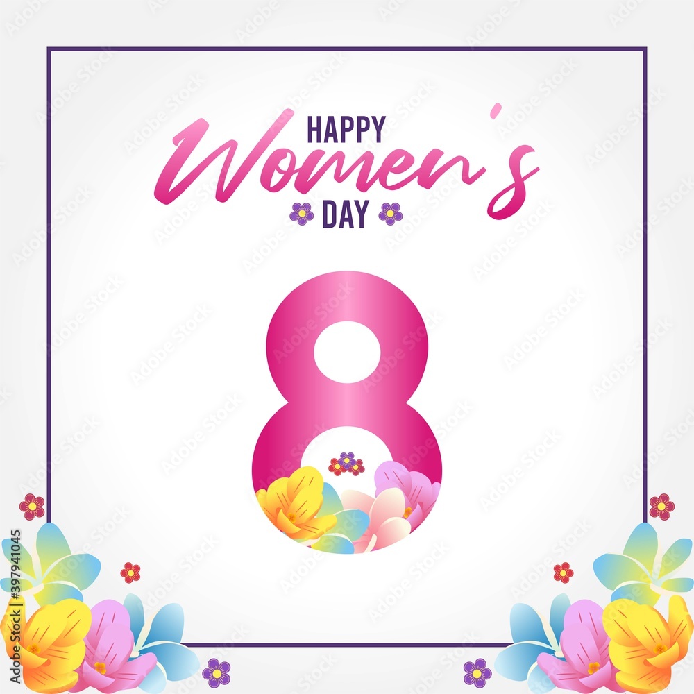 Happy Women's Day Vector Illustration. Suitable for greeting card poster and banner. Happy Women's Day Vector Illustration. Suitable for greeting card poster and banner.