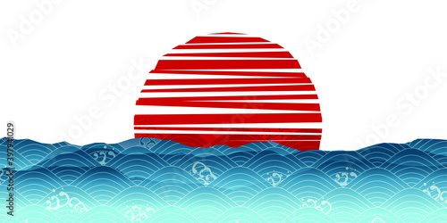 新年　日の出　和柄　背景