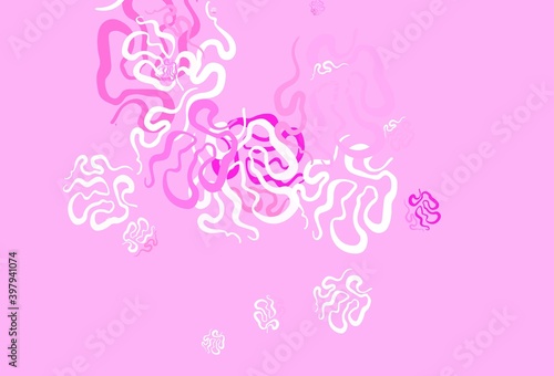 Light Pink vector backdrop with memphis shapes.