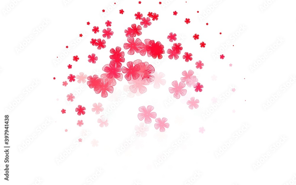 Light Pink, Red vector abstract background with flowers.