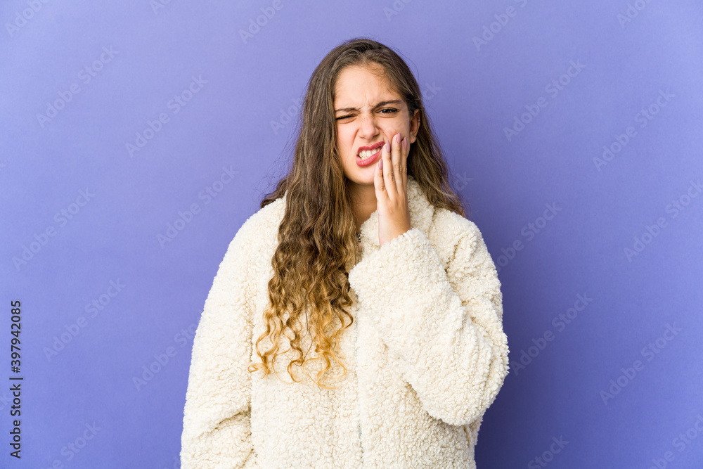 Young caucasian cute woman having a strong teeth pain, molar ache. Young caucasian cute woman having a strong teeth pain, molar ache.
