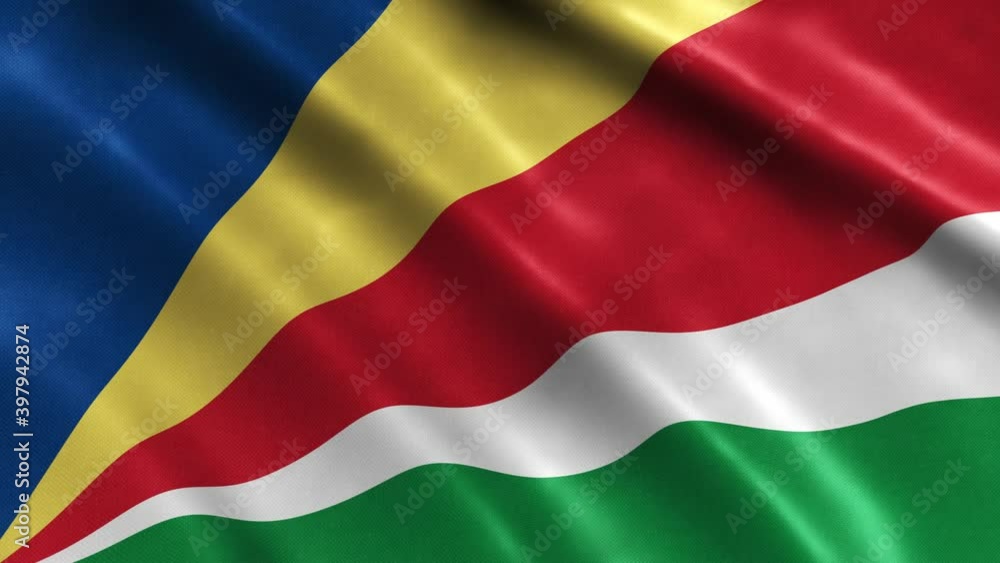 Seychelles National Flag Country Banner Waving 3D Loop Animation. High Quality 4K Resolution. Seychelles National Flag Country Banner Waving 3D Loop Animation. High Quality 4K Resolution.