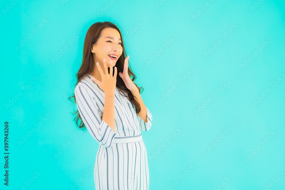 Portrait beautiful young asian woman smile in action Portrait beautiful young asian woman smile in action