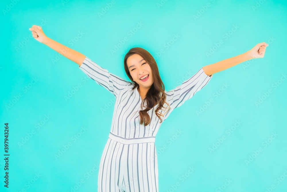Portrait beautiful young asian woman smile in action Portrait beautiful young asian woman smile in action