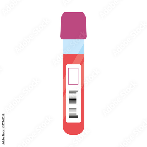 Test tube icon with barcode. Medical laboratory icon