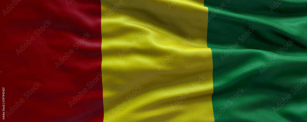 Waving flag of Guinea - Flag of Guinea - 3D flag background