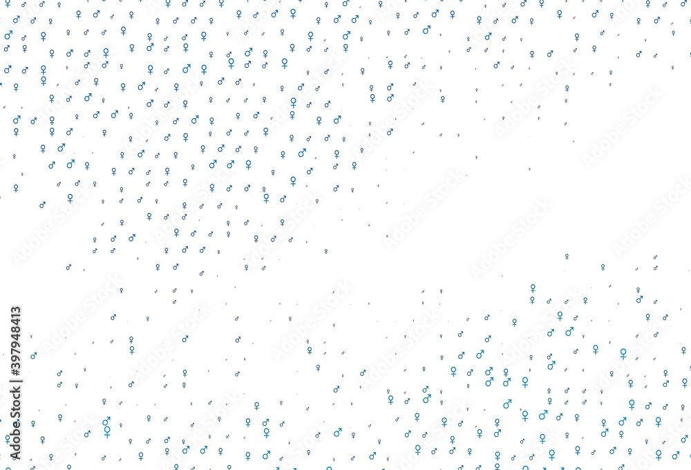 Light blue vector template with man, woman symbols. Light blue vector template with man, woman symbols.