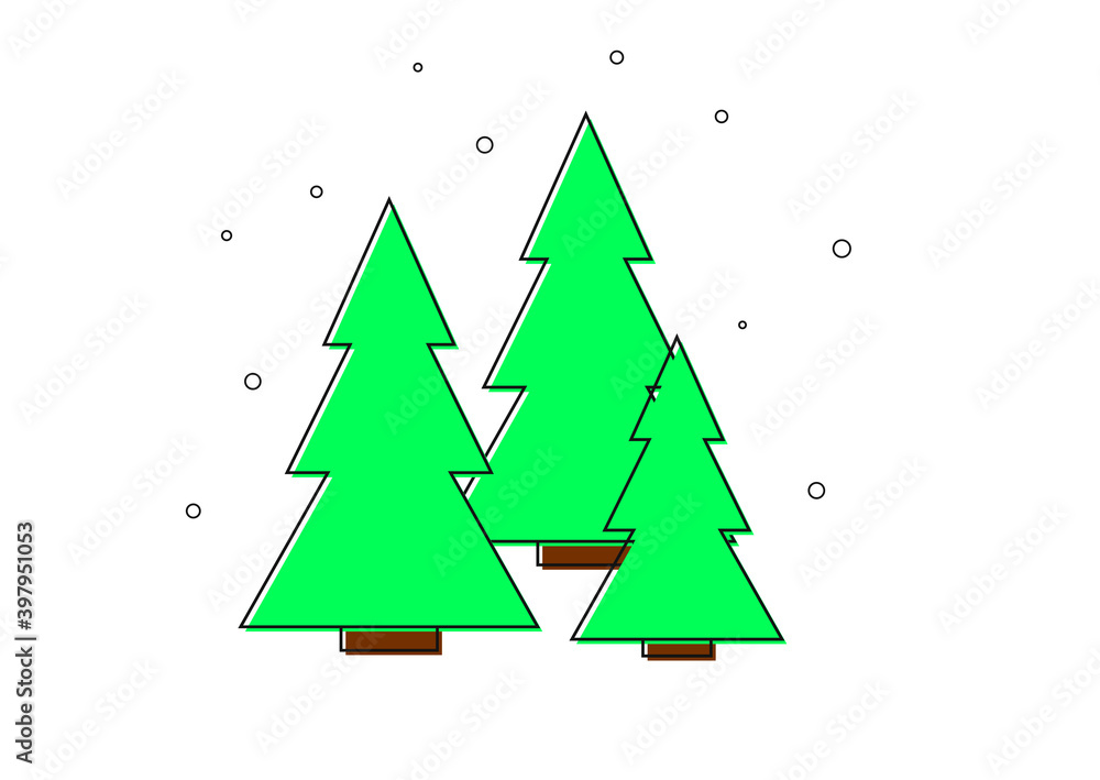 Christmas tree icon, isolated Xmas fir symbol, graphic design template, vector illustration