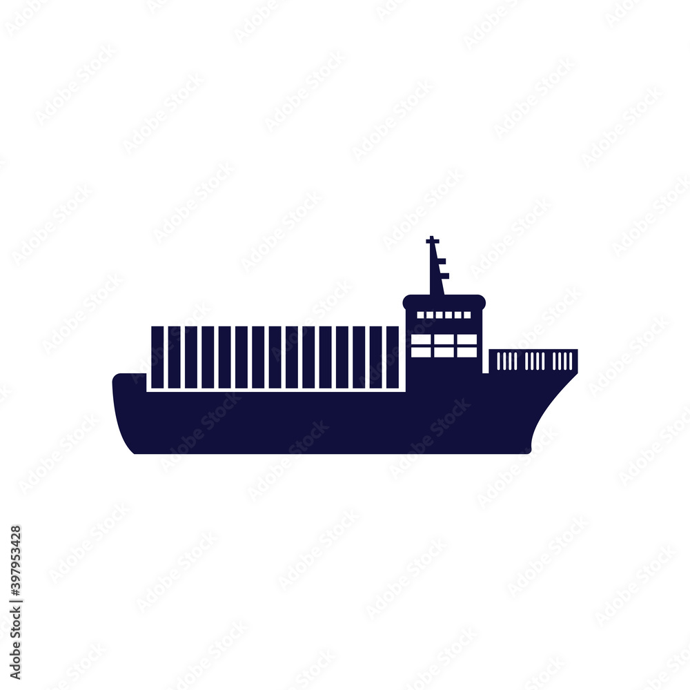 Cargo ship icon design template vector isolated illustration