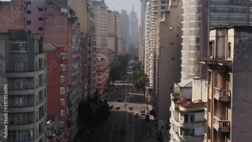 Wallpaper Mural Aerial view of Minhocao, a big highway in Sao Paulo downtown, empty during Covid-19 Quarantine, Brazil Torontodigital.ca